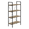 Monarch Specialties I 7800 Bookshelf, Bookcase, 4 Tier, 48"h, Office, Bedroom, Metal, Laminate, Brown, Black, Contemporary, Modern - 83-7800 - Mounts For Less