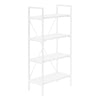 Monarch Specialties I 7801 Bookshelf, Bookcase, 4 Tier, 48"h, Office, Bedroom, Metal, Laminate, White, Contemporary, Modern - 83-7801 - Mounts For Less