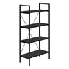 Monarch Specialties I 7802 Bookshelf, Bookcase, 4 Tier, 48"h, Office, Bedroom, Metal, Laminate, Black, Contemporary, Modern - 83-7802 - Mounts For Less