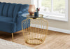 Monarch Specialties I 7826 Accent Table - 24"H / Gold Metal With Tempered Glass - 83-7826 - Mounts For Less