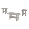 Monarch Specialties I 7870P Table Set, 3pcs Set, Coffee, End, Side, Accent, Living Room, Laminate, Grey, Transitional - 83-7870P - Mounts For Less