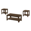 Monarch Specialties I 7882P Table Set, 3pcs Set, Coffee, End, Side, Accent, Living Room, Laminate, Walnut, Transitional - 83-7882P - Mounts For Less