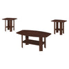 Monarch Specialties I 7923P Table Set, 3pcs Set, Coffee, End, Side, Accent, Living Room, Laminate, Brown, Transitional - 83-7923P - Mounts For Less
