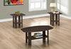 Monarch Specialties I 7924P Table Set, 3pcs Set, Coffee, End, Side, Accent, Living Room, Laminate, Brown, Transitional - 83-7924P - Mounts For Less