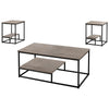 Monarch Specialties I 7960P Table Set, 3pcs Set, Coffee, End, Side, Accent, Living Room, Metal, Laminate, Brown, Black, Contemporary, Modern - 83-7960P - Mounts For Less