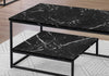 Monarch Specialties I 7964P Table Set, 3pcs Set, Coffee, End, Side, Accent, Living Room, Metal, Laminate, Black Marble Look, Contemporary, Modern - 83-7964P - Mounts For Less