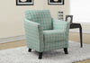 Monarch Specialties I 8003 Accent Chair - Faded Green "Angled Kaleidoscope" Fabric - 83-8003 - Mounts For Less
