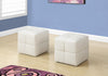 Monarch Specialties I 8161 Ottoman, Pouf, Footrest, Foot Stool, Set Of 2, Juvenile, Pu Leather Look, White, Transitional - 83-8161 - Mounts For Less