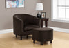 Monarch Specialties I 8233 Accent Chair - 2pcs Set / Dark Brown Floral Velvet - 83-8233 - Mounts For Less