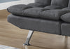 Monarch Specialties I 8991 Futon Split Back Convertible Sofa Grey Fabric - 83-8991 - Mounts For Less