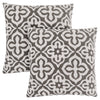 Monarch Specialties I 9217 Pillows, Set Of 2, 18 X 18 Square, Insert Included, Decorative Throw, Accent, Sofa, Couch, Bedroom, Polyester, Hypoallergenic, Brown, Modern - 83-9217 - Mounts For Less