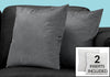 Monarch Specialties I 9275 Pillows, Set Of 2, 18 X 18 Square, Insert Included, Decorative Throw, Accent, Sofa, Couch, Bedroom, Polyester, Hypoallergenic, Grey, Modern - 83-9275 - Mounts For Less