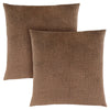 Monarch Specialties I 9277 Pillows, Set Of 2, 18 X 18 Square, Insert Included, Decorative Throw, Accent, Sofa, Couch, Bedroom, Polyester, Hypoallergenic, Brown, Modern - 83-9277 - Mounts For Less