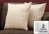 Monarch Specialties I 9319 Pillows, Set Of 2, 18 X 18 Square, Insert Included, Decorative Throw, Accent, Sofa, Couch, Bedroom, Polyester, Hypoallergenic, Beige, Modern - 83-9319 - Mounts For Less