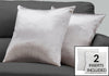 Monarch Specialties I 9337 Pillows, Set Of 2, 18 X 18 Square, Insert Included, Decorative Throw, Accent, Sofa, Couch, Bedroom, Polyester, Hypoallergenic, Grey, Modern - 83-9337 - Mounts For Less
