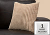 Monarch Specialties I 9354 Pillows, 18 X 18 Square, Insert Included, Decorative Throw, Accent, Sofa, Couch, Bedroom, Polyester, Hypoallergenic, Beige, Modern - 83-9354 - Mounts For Less