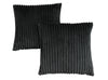Monarch Specialties I 9357 Pillows, Set Of 2, 18 X 18 Square, Insert Included, Decorative Throw, Accent, Sofa, Couch, Bedroom, Polyester, Hypoallergenic, Black, Modern - 83-9357 - Mounts For Less