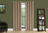 Monarch Specialties I 9838 Curtain Panel, 2pcs Set, 54"w X 84"l, 100% Blackout, Grommet, Living Room, Bedroom, Kitchen, Thermal Insulation, Polyester, Brown, Contemporary, Modern - 83-9838 - Mounts For Less