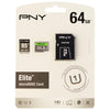 PNY Elite 64 GB microSDXC Class 10/UHS-I (U1) 85 MB/s Read - 77-0121 - Mounts For Less