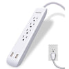 Philips 4 Outlet 2 USB Port Surge Protector, 720 Joules, 4ft Cord, White - 98-P-SPC6244WC - Mounts For Less
