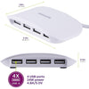 Philips - Charging Station with 4 USB Ports 4.8A, White - - Mounts For Less