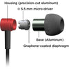 Pioneer SE-CH3T-R High Resolution Certified, In-Ear Earphones with Remote and Microphone, Red - 78-132562 - Mounts For Less
