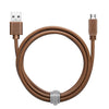 Powerology - Micro USB Leather Cable, 4 Feet, Brown - 78-131744 - Mounts For Less