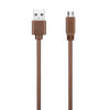 Powerology - Micro USB Leather Cable, 4 Feet, Brown - 78-131744 - Mounts For Less