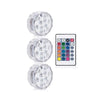 RGB Waterproof Submersible 10-LED Lights 16 Colors Changing with Remote Control 3 Pack - 99-0162 - Mounts For Less