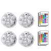RGB Waterproof Submersible 10-LED Lights 16 Colors Changing with Remote Control 4 Pack - 99-0163 - Mounts For Less