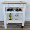 SB Mobile Kitchen Island on Wheels 28" x 18" x 34" with Drawer White - Made in Canada - - Mounts For Less