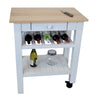 SB Mobile Kitchen Island on Wheels 28" x 18" x 34" with Drawer White - Made in Canada - 58-IC1828-BLANC - Mounts For Less