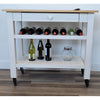 SB Mobile Kitchen Island on Wheels 38" x 18" x 34" with Drawer White - Made in Canada - 58-IC1838-BLANC - Mounts For Less