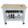 SB Mobile Kitchen Island on Wheels 38" x 18" x 34" with Drawer White - Made in Canada - 58-IC1838-BLANC - Mounts For Less