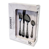 Safdie & Co - Stainless Steel Flatware/Cutlery Set, 16 Pieces, Dishwasher Safe, Onyx Black - 120-HW03409 - Mounts For Less