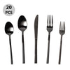 Safdie & Co - Stainless Steel Flatware/Cutlery Set, 20 Pieces, Dishwasher Safe, Black Mirror Effect - 120-AM04090EC20 - Mounts For Less