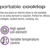 Salton - Dual Coil Portable Electric Cooktop, Temperature Control, Black - 82-HP1941 - Mounts For Less