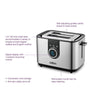 Salton ET2075 - 2 Slice Toaster with Digital Display, Stainless Steel - 82-ET2075 - Mounts For Less