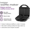 Salton WM1075BK - Belgian Style 2 Slice Waffle Maker, Non-Stick Plates, Black - 82-WM1075BK - Mounts For Less