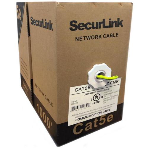 SecureLink Solid Cat5e Network Cable - FT4/CMR - Yellow 1000' - 98-CZ-CAT5E-10Y - Mounts For Less