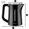 Sencor - Electric Kettle with Temperature Control and LED Display, 1.7L Capacity, 1500W, Black - 49-SWK 1792BK-NAB1 - Mounts For Less