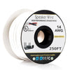 Speaker Wire OFC 250 ft.14AWG 2 Conductor - CL2 Fire Rated - White - 98-CZ-14250CL2 - Mounts For Less