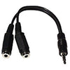 Splitter "Y" for audio cables 3.5mm jacks 1xM / 2xF 12 inches - 07-0122 - Mounts For Less