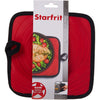 Starfrit - Set of 2 Silicone Mitts/Trivets, Resists Up to 240 Degrees Celcius, Waterproof, Red - 65-384462x2 - Mounts For Less