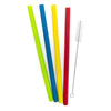Starfrit - Set of 4 Reusable Silicone Straws with Cleaning Brush - 65-370562 - Mounts For Less