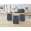 Swan - Set of 3 Nordic Collection Storage Canisters with Bamboo Lid, 1.84L Capacity, Matte Gray - 82-SWKA17513GRYN - Mounts For Less