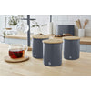 Swan - Set of 3 Nordic Collection Storage Canisters with Bamboo Lid, 1.84L Capacity, Matte Gray - 82-SWKA17513GRYN - Mounts For Less