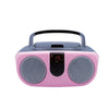 Sylvania CESRCD243M Sylvania BoomBox CD player, AM / FM Radio and AUX Jack IN, Pink Pink - 67-CESRCD243MPN - Mounts For Less