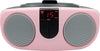 Sylvania CESRCD243M Sylvania BoomBox CD player, AM / FM Radio and AUX Jack IN, Pink Pink - 67-CESRCD243MPN - Mounts For Less