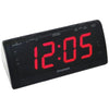 Sylvania - Giant Digit Alarm Clock Radio with FM Radio and USB Charging Port, Black - 67-CESCR1808 - Mounts For Less